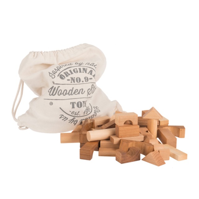 【Wooden Story】100 pcs - Natural Blocks In Sack