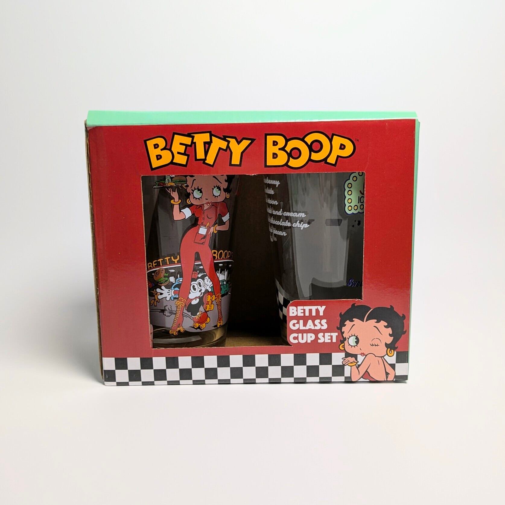 ♧【 AMERICAN PAIR GLASS / ペアグラス 】 『 Betty Boop ( ベティ・ブープ ) 』ガラス / コップ / ペアグラスセット 〚アメリカン雑貨 アメトイ〛