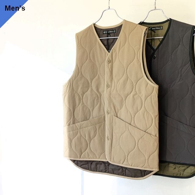 UpscapeAudience テフロンナイロンキルトVベスト Teflon Nylon Quilt Vest