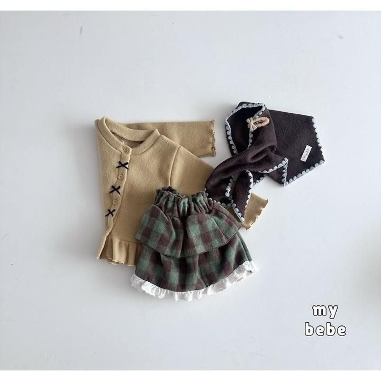 韓国子供服 / 26winter / my bebe / チェックカンカンスカート / キッズ / 冬服 *XS~XL*