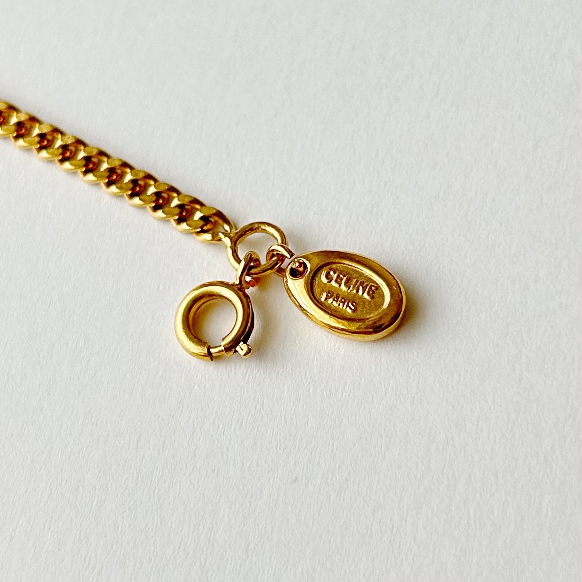 CN7108】CELINE macadam rhinestone necklace/セリーヌ/ネックレス