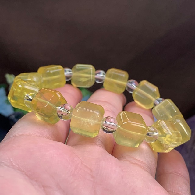 1.イエローフローライト☆キューブ ブレスレット