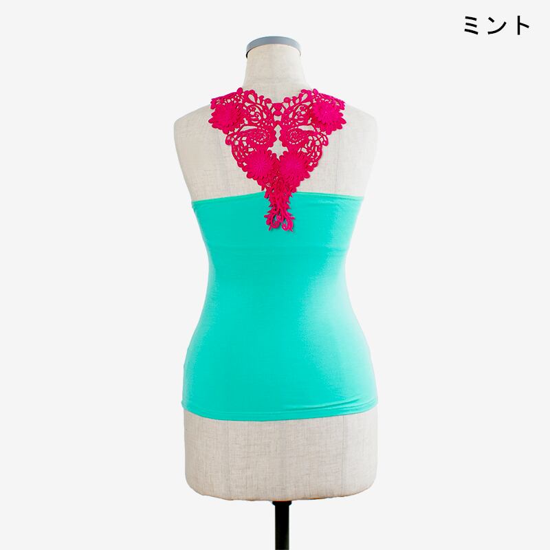 ブラ付きキャミ バックレース3 Camisole with inner bra Backlace3