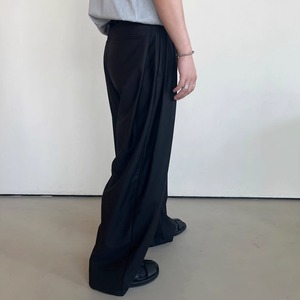 サイド3プリーツルーズドレープパンツ　0741