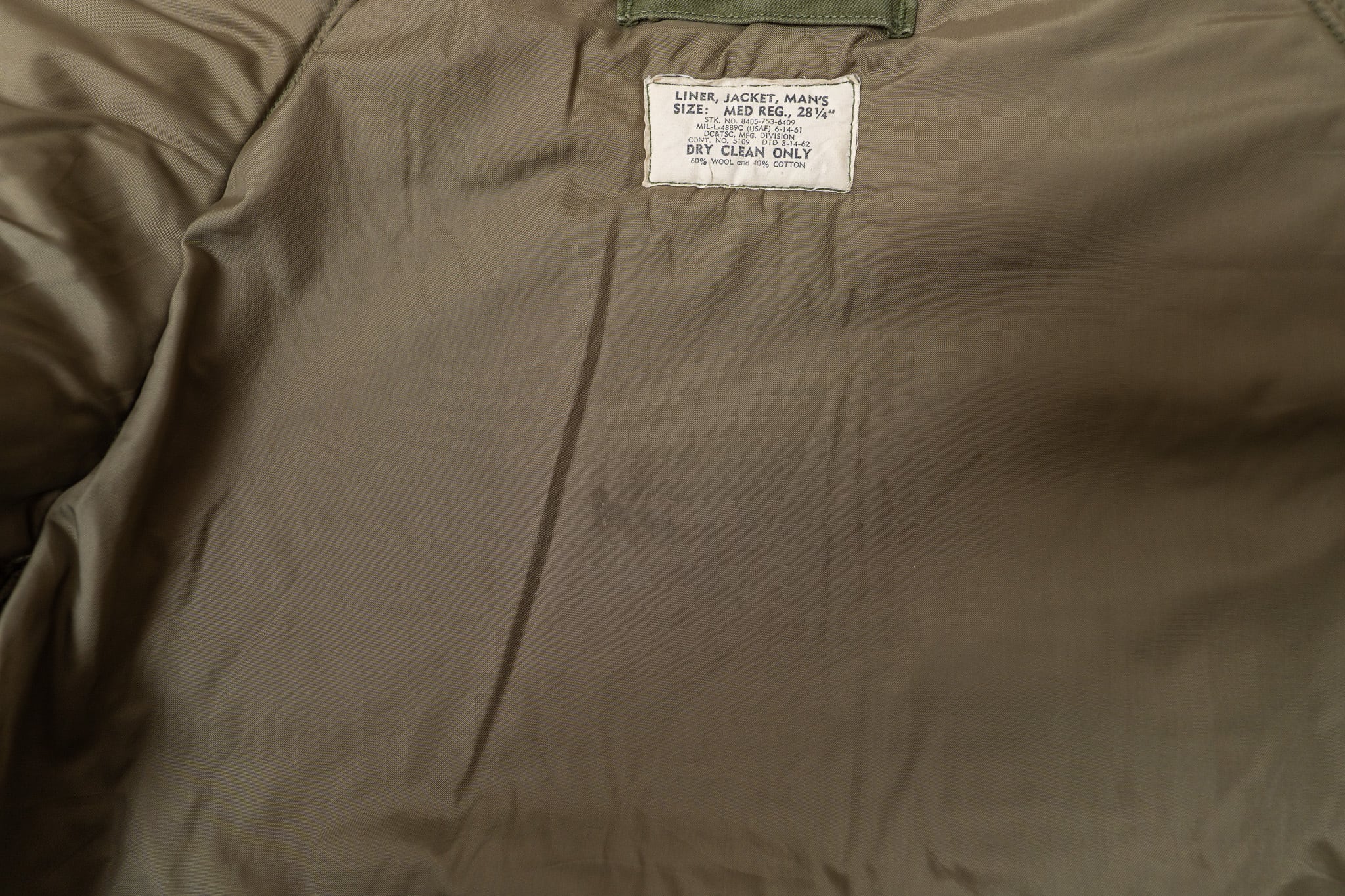 60s】 U.S.Air Force Liner Jacket 