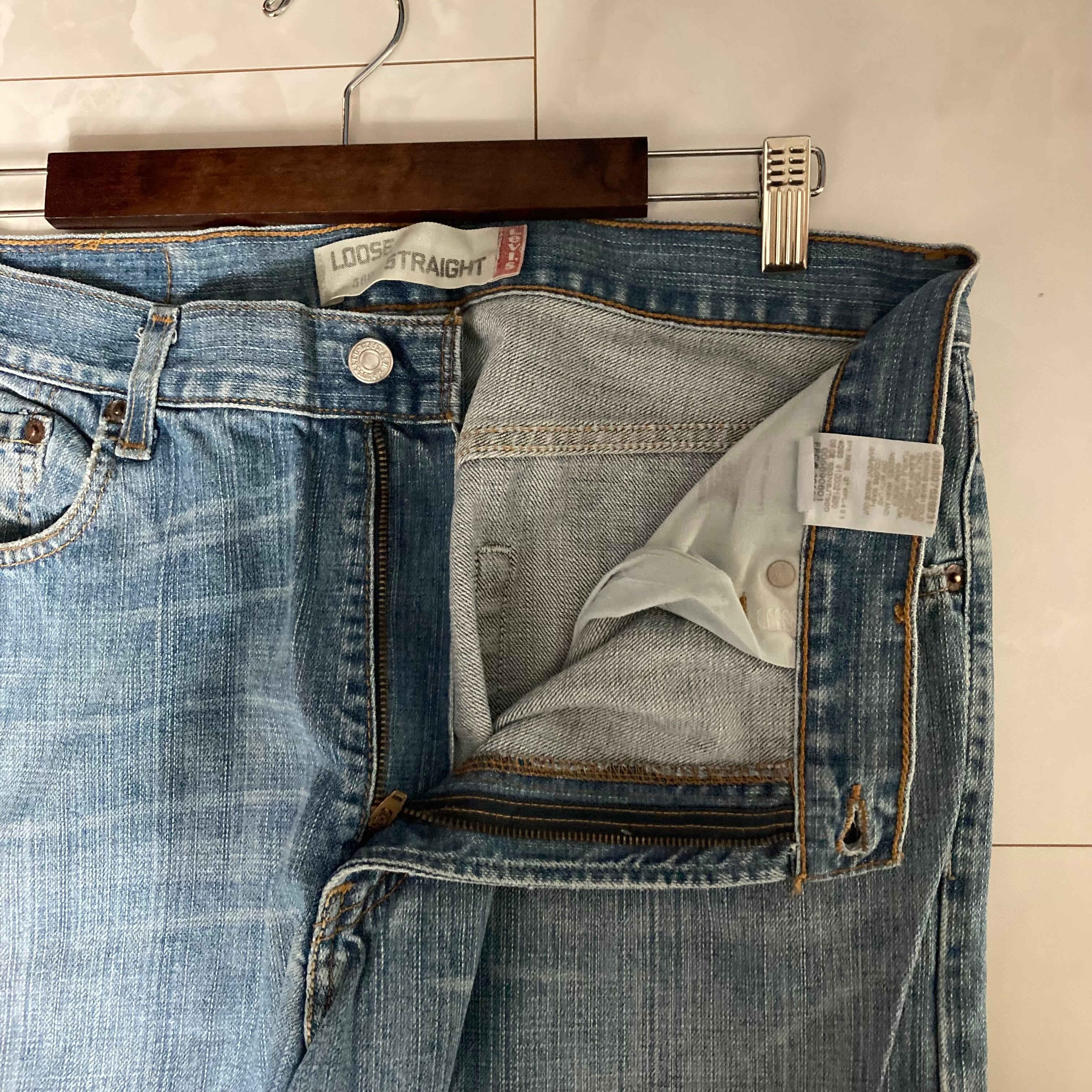 W34×L32】Levi's569 デニムパンツ 革パッチ | 古着屋OLDGREEN W34×L32】Levi's569 デニムパンツ 革パッチ | 古着屋OLDGREEN