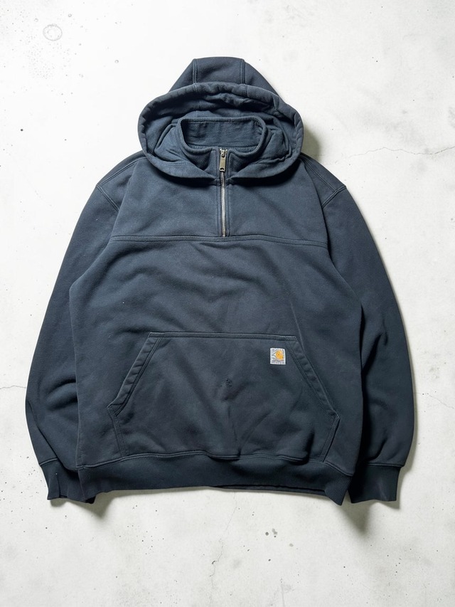Carhartt Loose Fit Faded Black Half Zip Púllover Work Hoodie