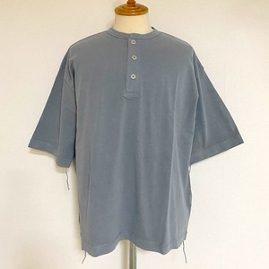 Pigment USA Cotton 3 Button Henley Neck T-shirts　Gray