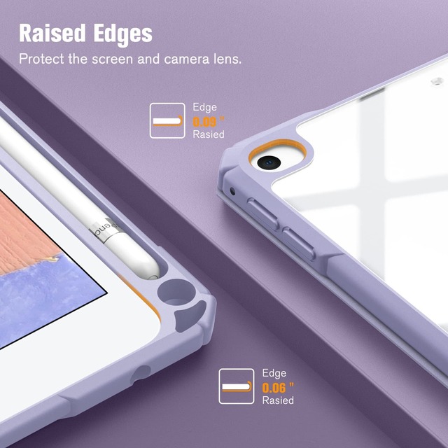 Fintie iPad Mini 5 2019 / iPad Mini 4 ケース 7.9インチ 第5世代 透明バックカバー Apple Pencil 収納可能 三つ折スタンド スリープ機能 軽量 薄型 傷つけ防止 PU合成レザー TPU (モデル番号A2133、A2124、A2126、A2125)(柄 X マーブルパープル)