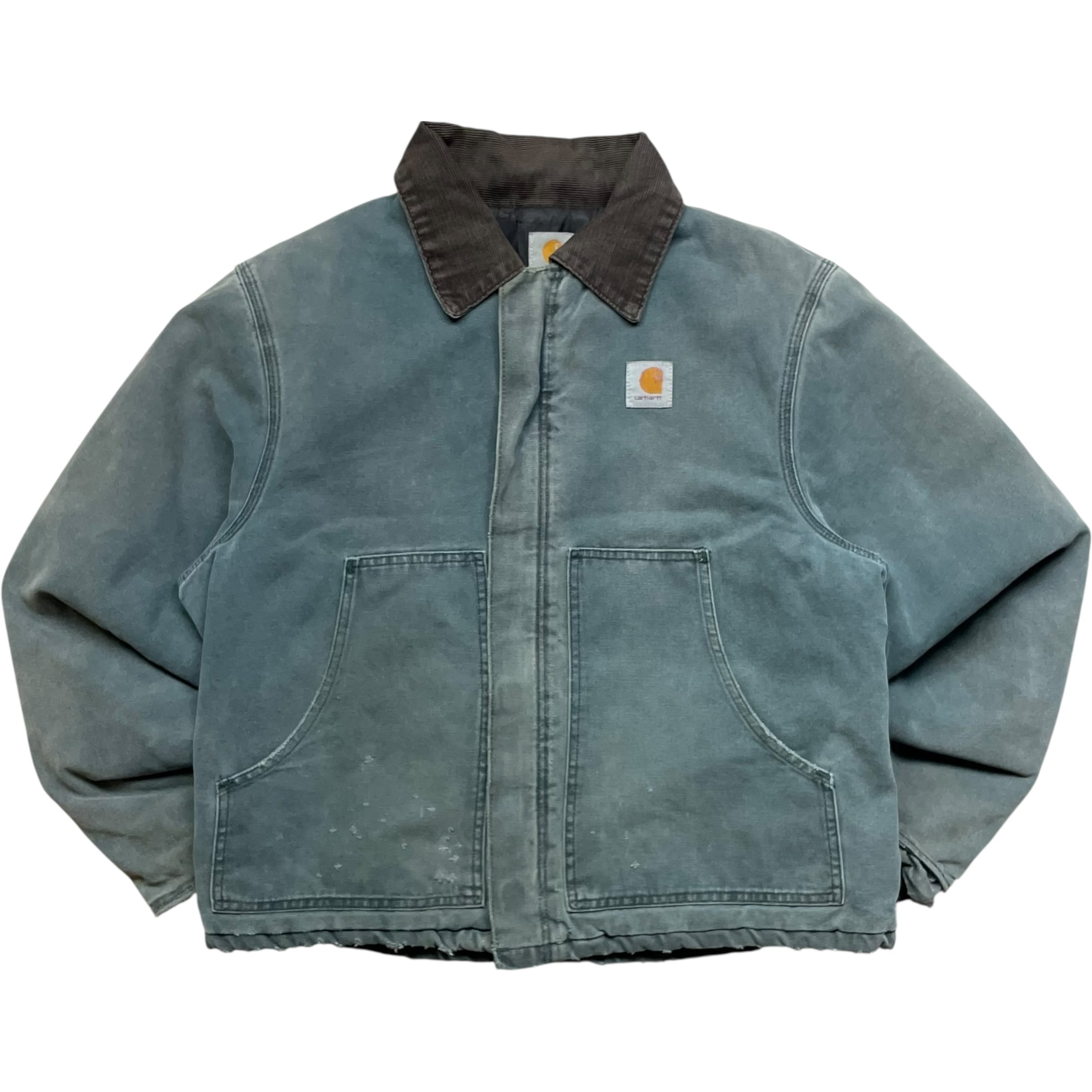 《L》Carhartt カーハート トラディショナルジャケット ダックジャケット 裏キル ダメージ 90年代 vintage 希少カラー no.9164