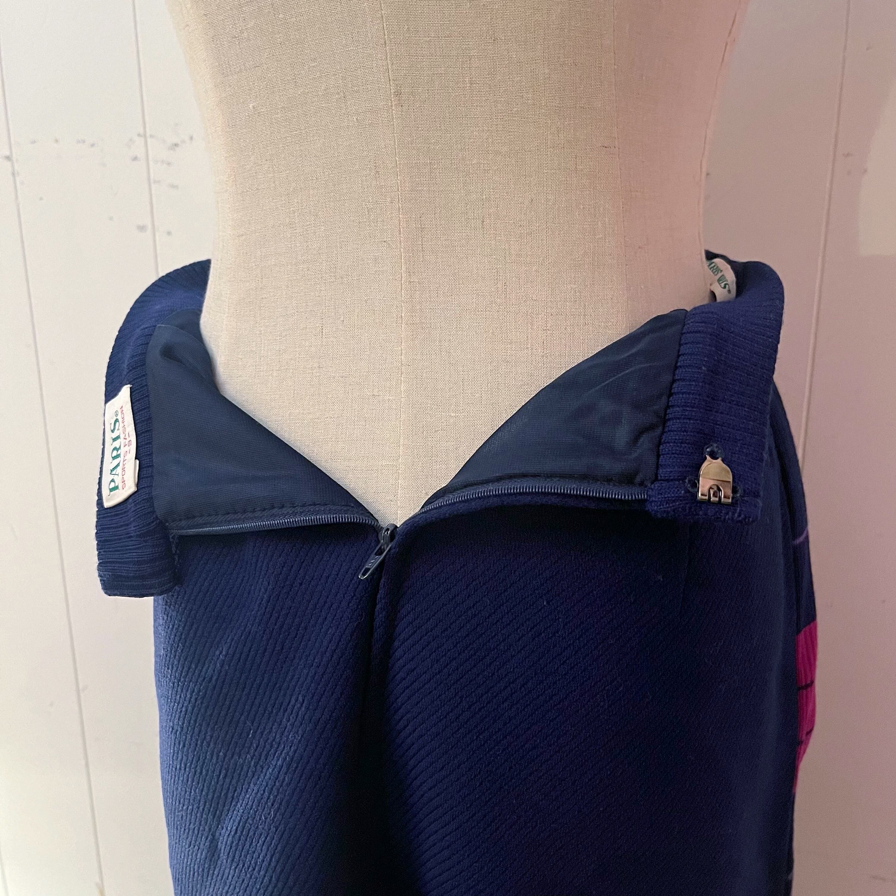 navy ride rib mini skirt