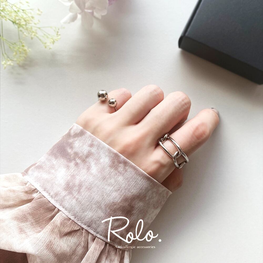 ダブルボールピンキーリング シルバー925 | Roloshop BASE店