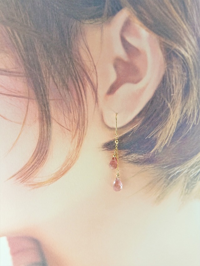 宝石質ピンクトパーズのピアス&イヤリング （14Kgf） | atelier 