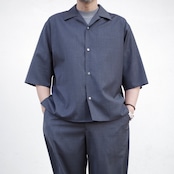 LOEFF Men's Tropical Wool Open Collar Shirt