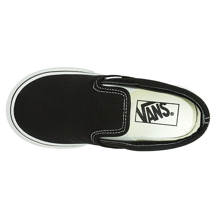 VANS Kid's Slip-On BLACK BLACK/WHITE スニーカー バンズ