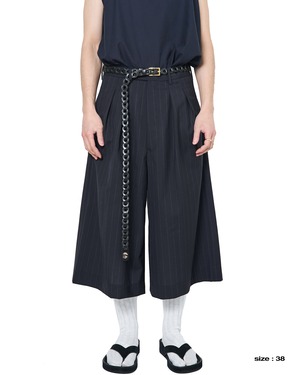 m's braque for MURPHH "CROPPED TUCKED BAGGY PANTS〔NAVY CHALK〕"