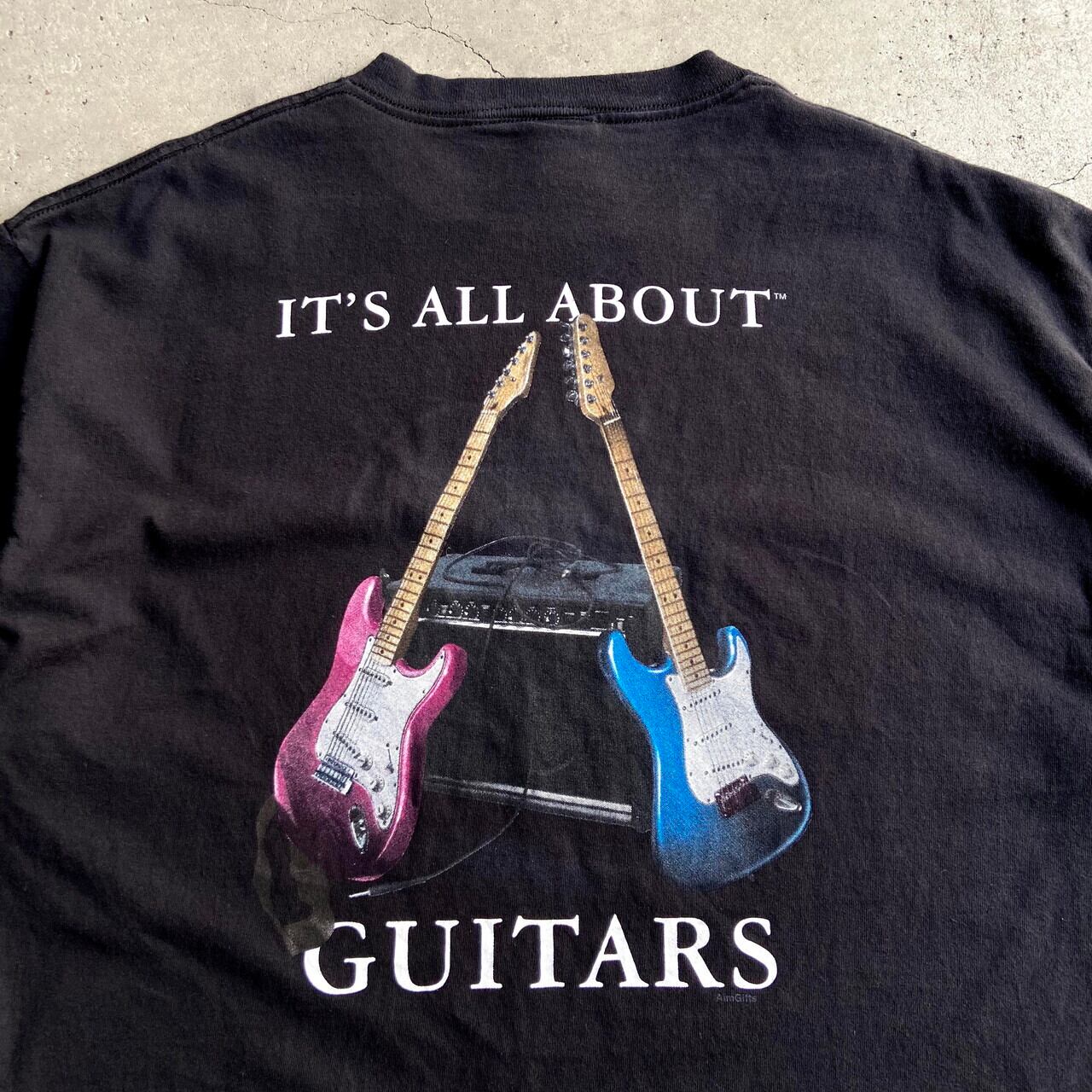 IT'S ALL ABOUT GUITARS ギター 胸ロゴ バックプリントプリントTシャツ ...