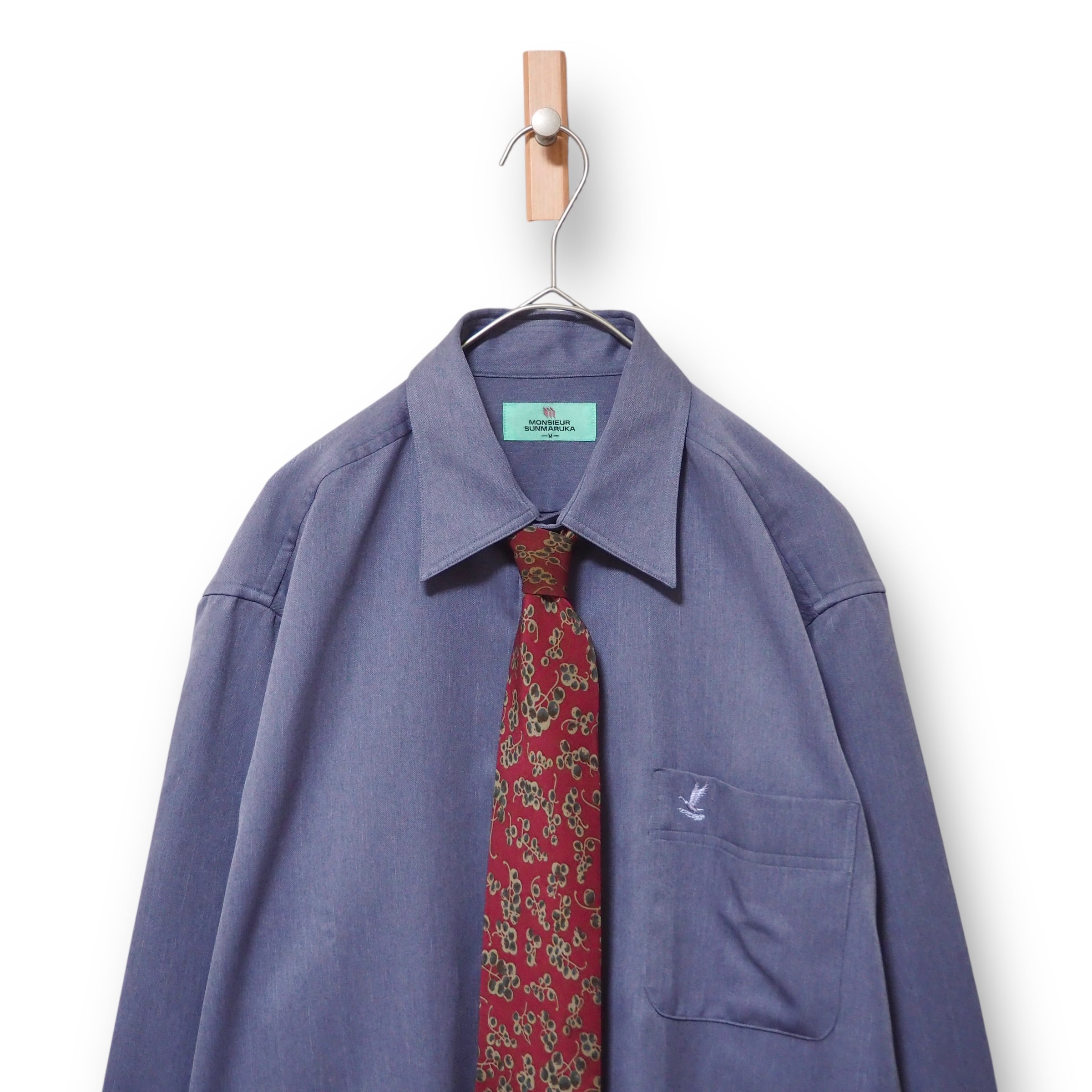 【VINTAGE】長袖デザインシャツ+ネクタイ