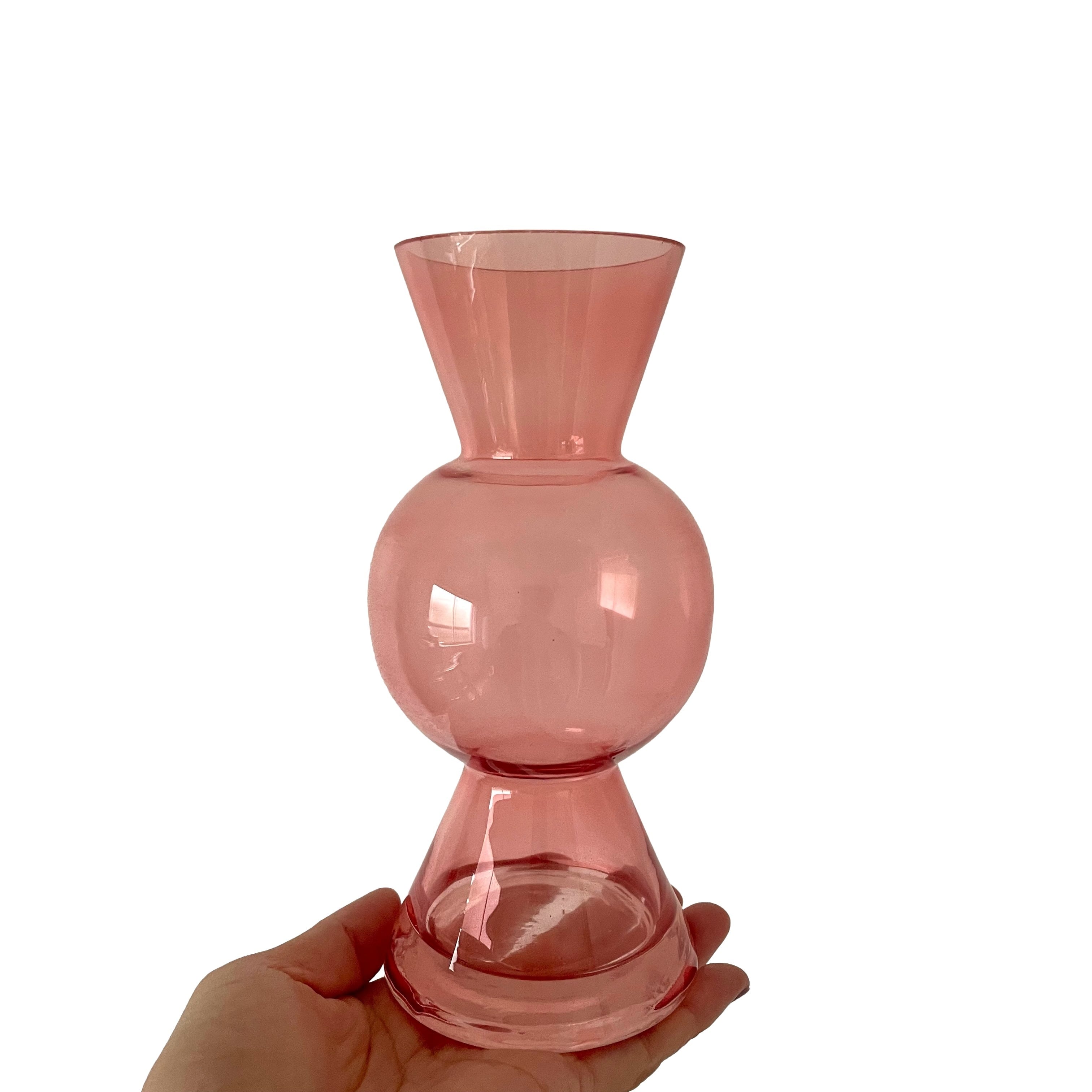 ピンクガラスバブルデザイン花瓶 Clear Pink Bubble Vase フラワーベース 花瓶 | YAY! -Art