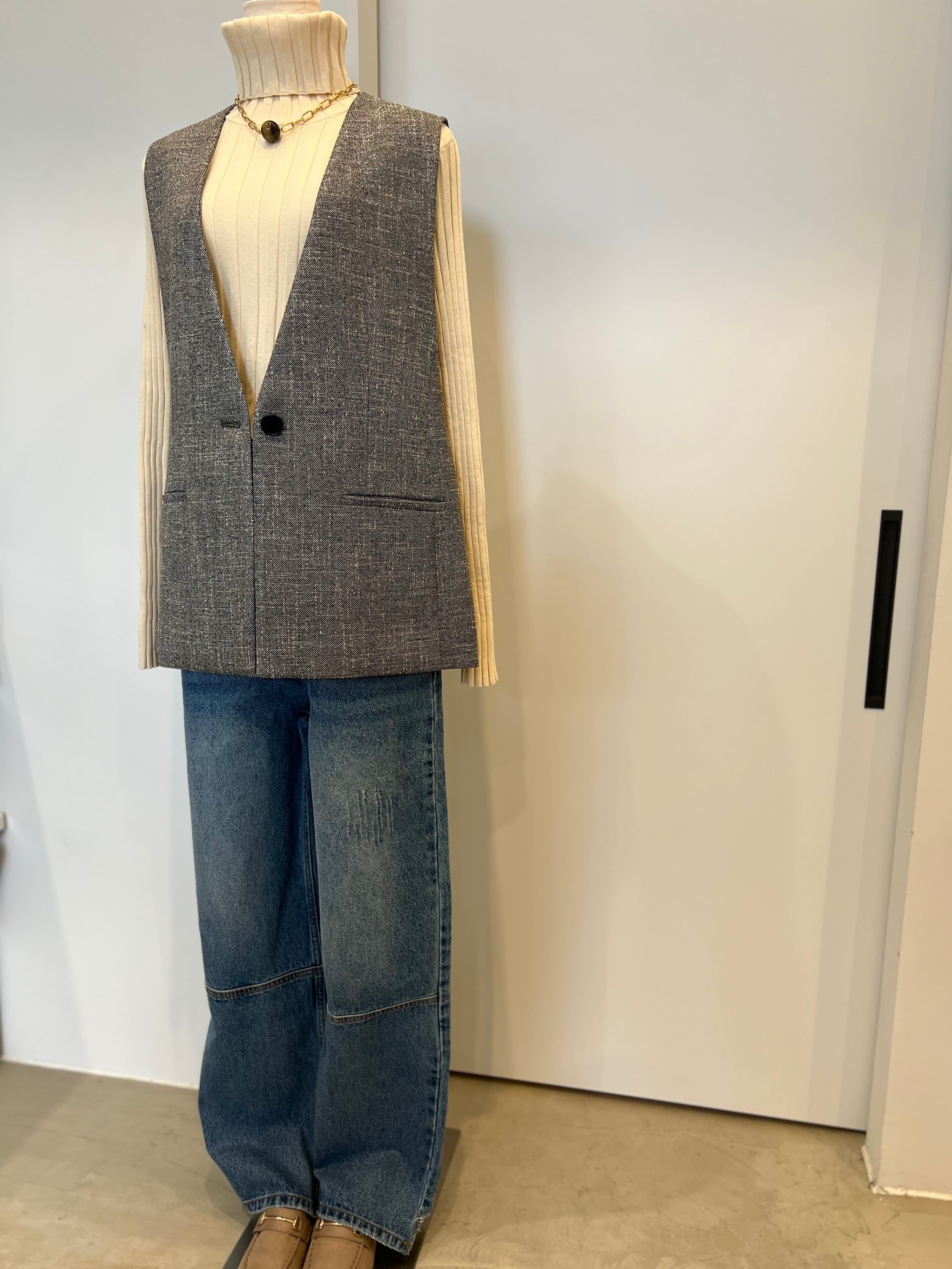 【PASSIONE】セットアップ可　ツイードライクジレ 536402