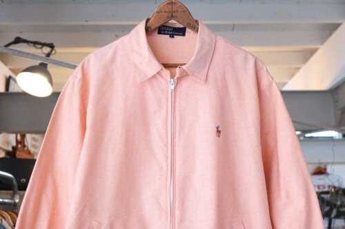 early 90's Ralph Lauren salmon-pink zip-up Jacket | GARYO