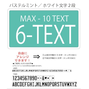 ハウスプレート２段　背景：パステルミント　文字色：ホワイト