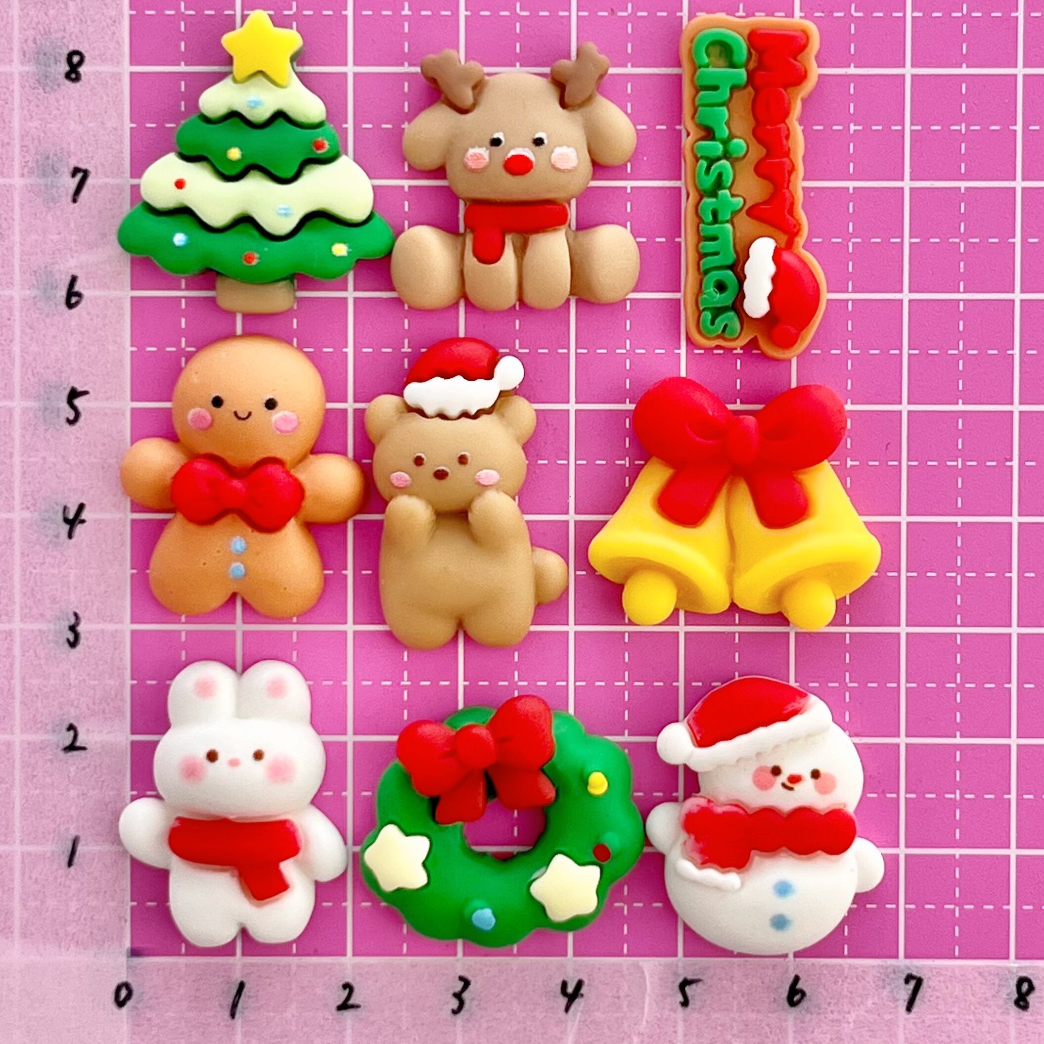 クリスマス MIX デコパーツ 9個☆ハンドメイド☆パーツ☆素材☆キッズ