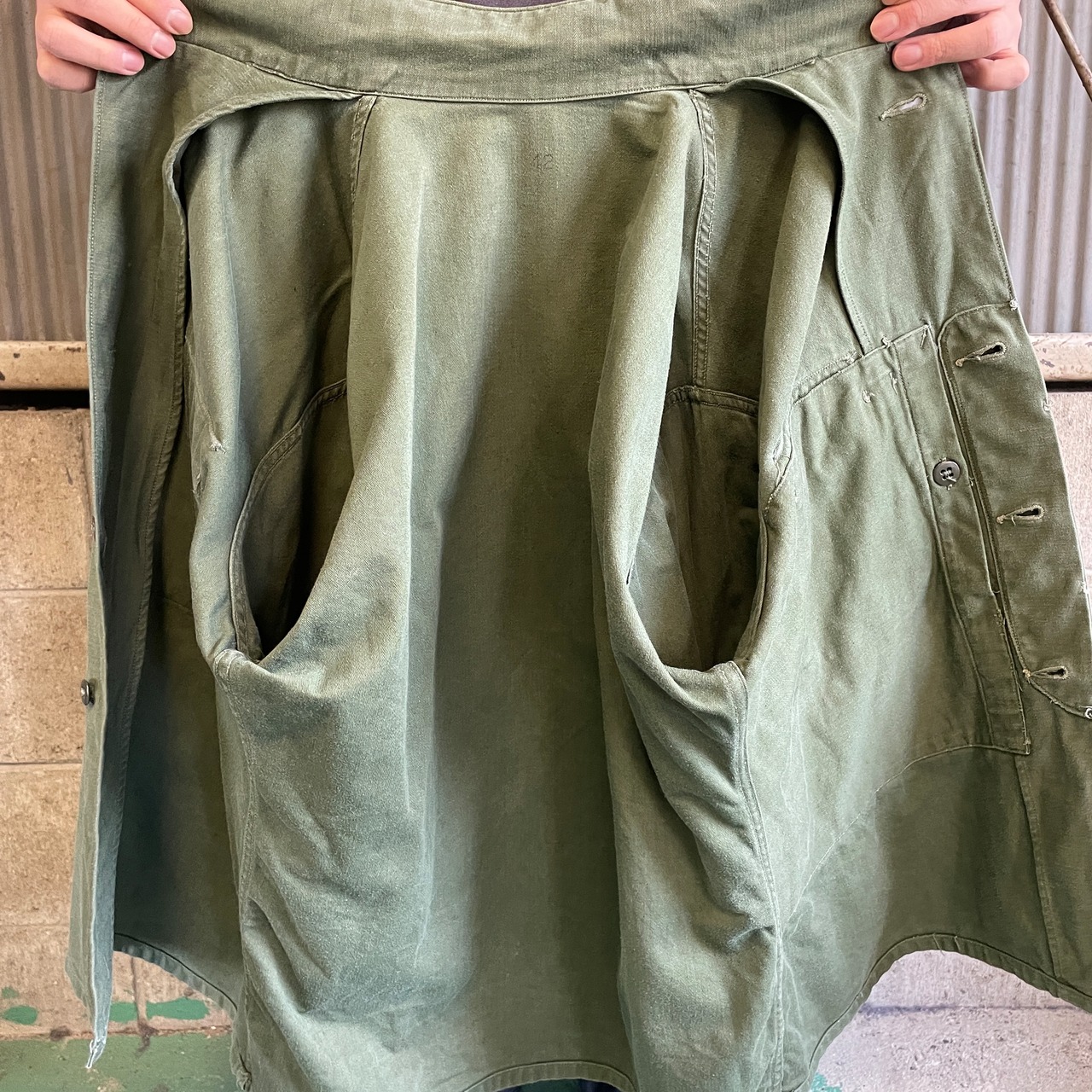 50〜60年代 米軍実品 USMC P-58 比翼 ユーティリティシャツ メンズXL 