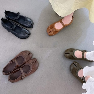 tabi toe strap flats shoes m-0014