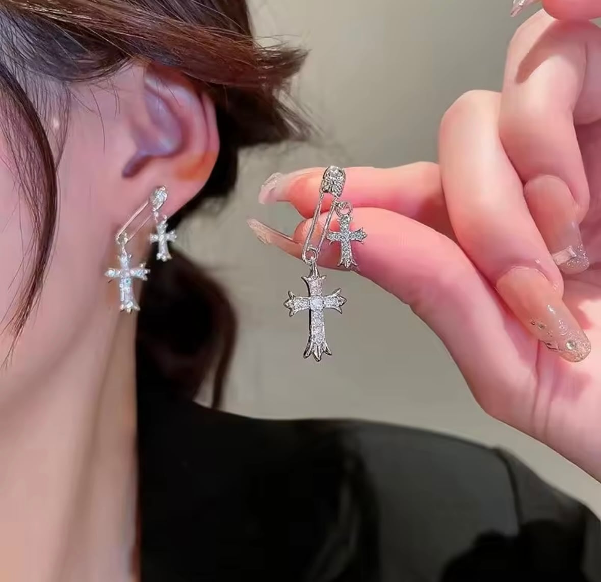 白蝶貝 2連ピアス 四つ葉クローバー | serendipity___2415