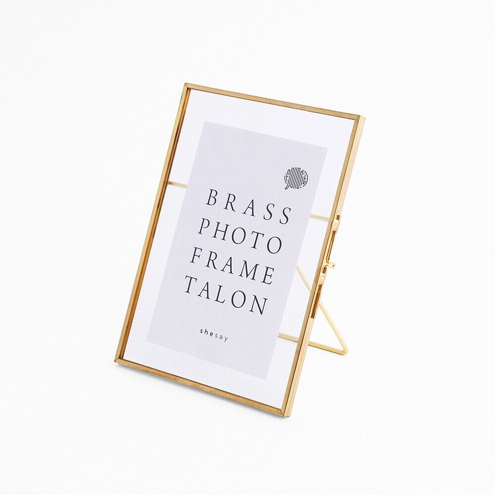 ブラス フォトフレームタロン／真鍮 ガラス 写真立て [サイズ: M]
