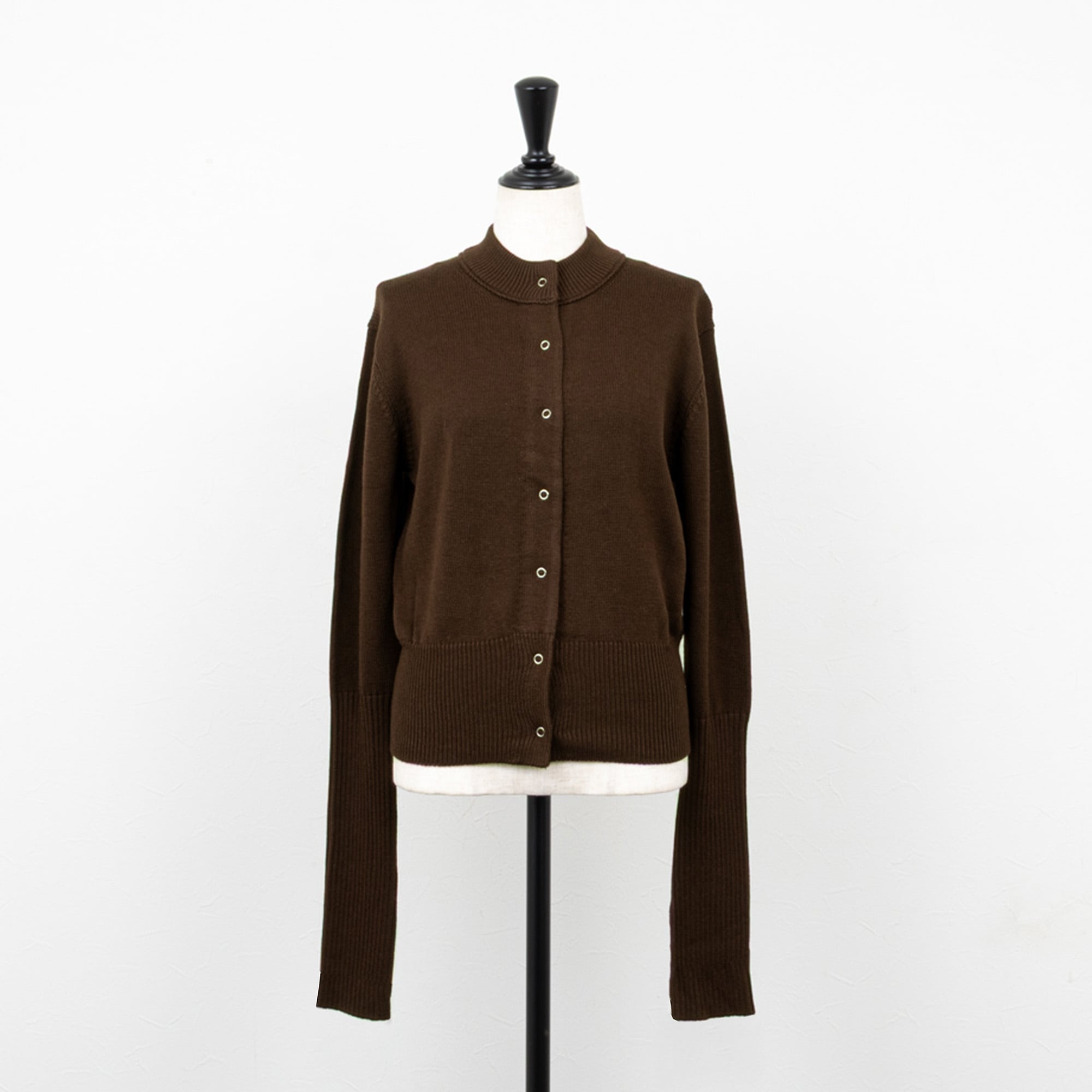 cafune／カフネ】ロングスリーブショートカーディガン（ブラウン
