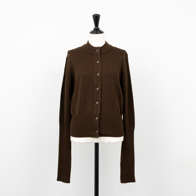 【cafune／カフネ】ロングスリーブショートカーディガン（ブラウン）