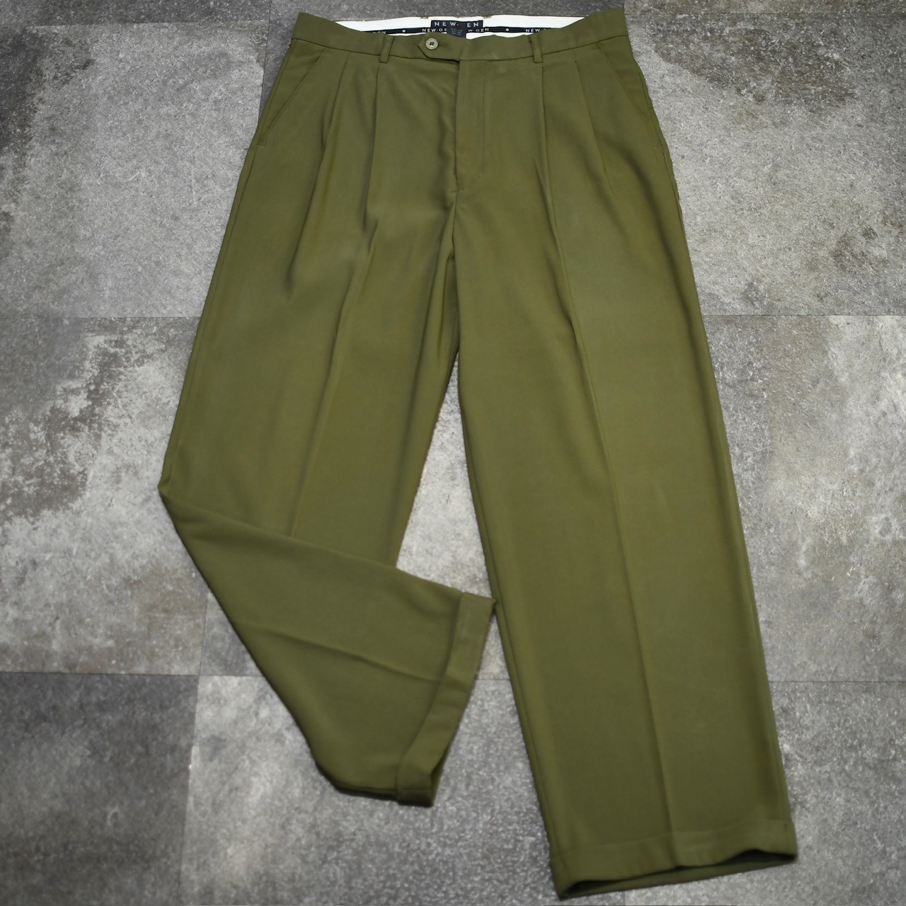 NEW・GEN  drape silhouette wide 2tuck slacks khaki