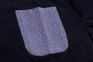 江戸小紋Tシャツ　竹（半袖・黒色）