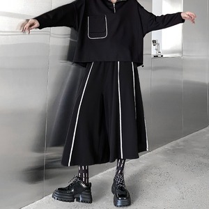 パイピングデザインライン入りワイドパンツ　D0098