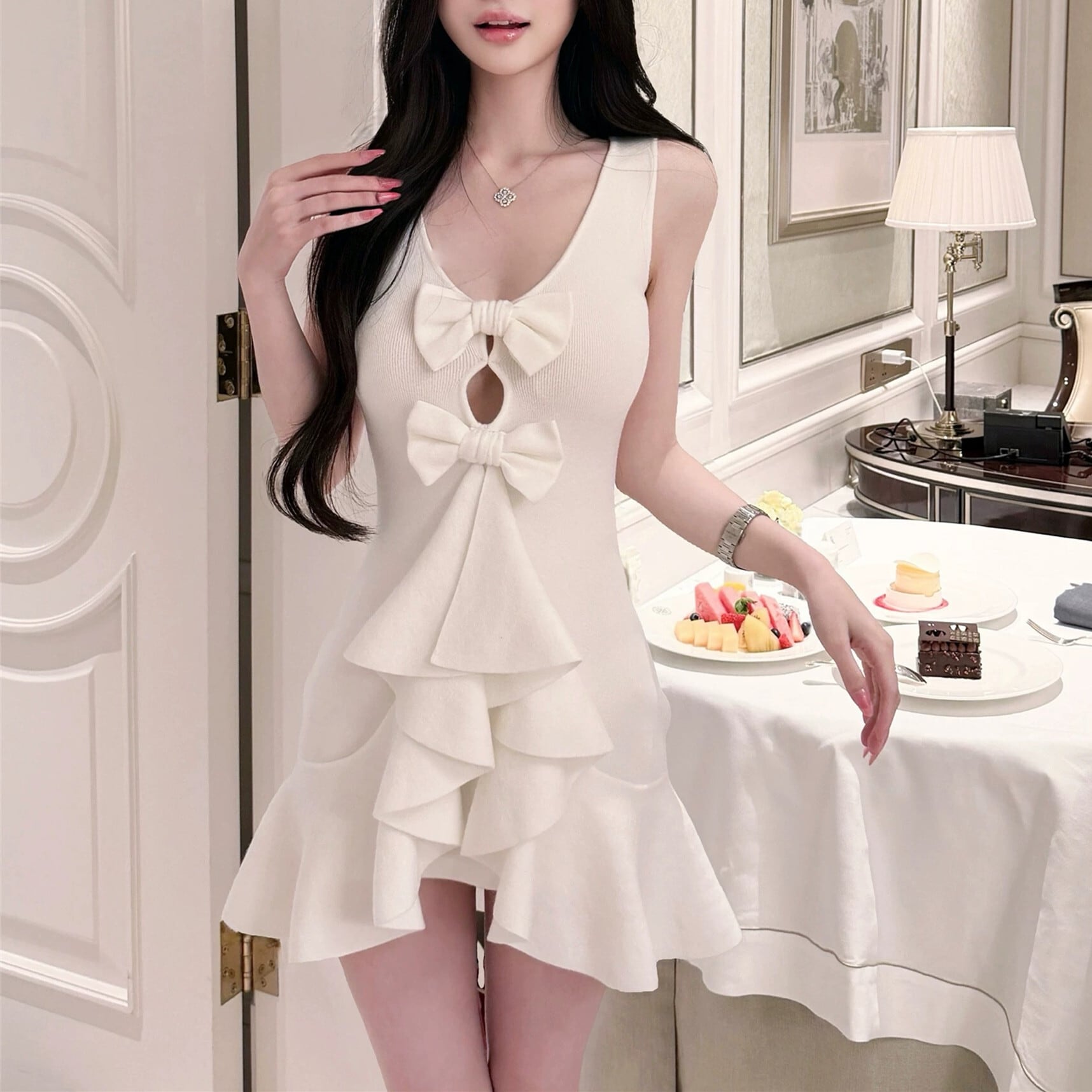 【dress】リボンミニワンピース N3540