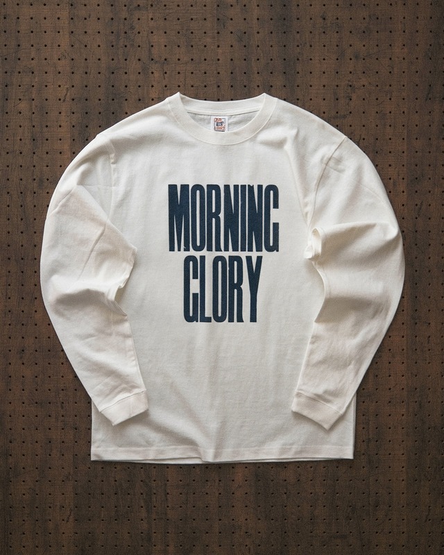 "morning glory" long sleeve tee in off white（受注生産）