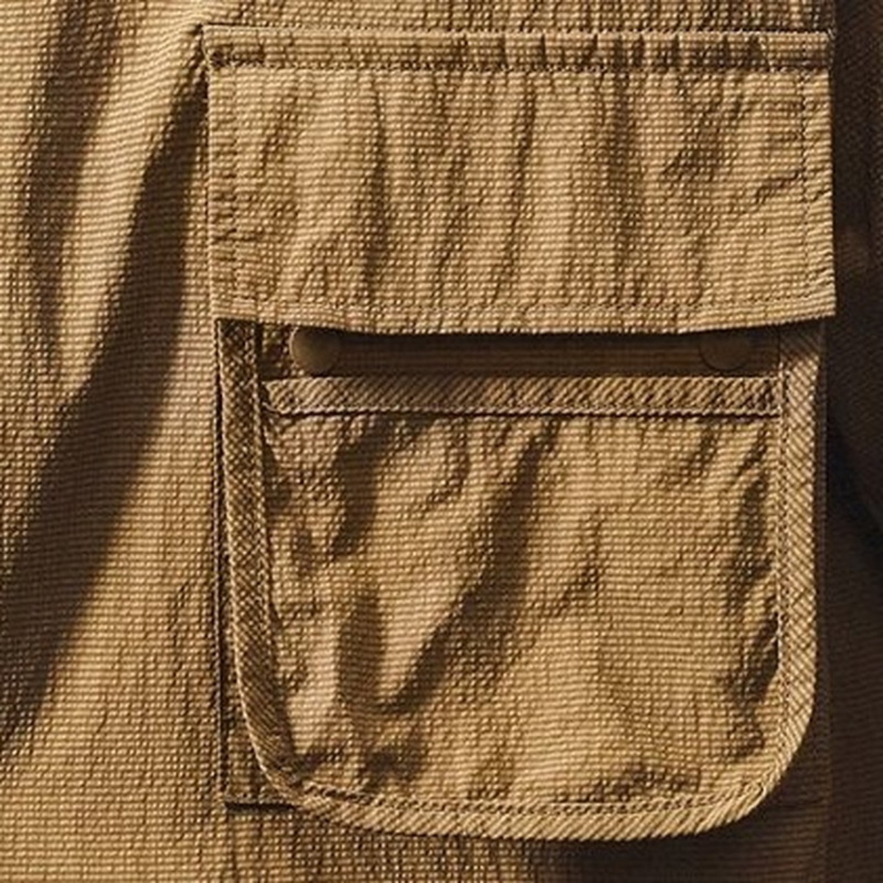 Patch Pocket Short Sleeve Open Collar Shirt ◇H0576