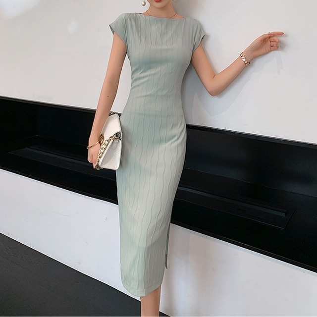 ワンピース レディース 春夏 秋冬 春 夏 秋 冬 緑 フレンチスリーブ ドレス タイトワンピース ミディアムワンピース ミモレ丈 ワンピースドレス ひざ丈ワンピ ドレスワンピース ロングワンピース フォーマル エレガント ミモレワンピース カジュアルワンピ ライトグリーン