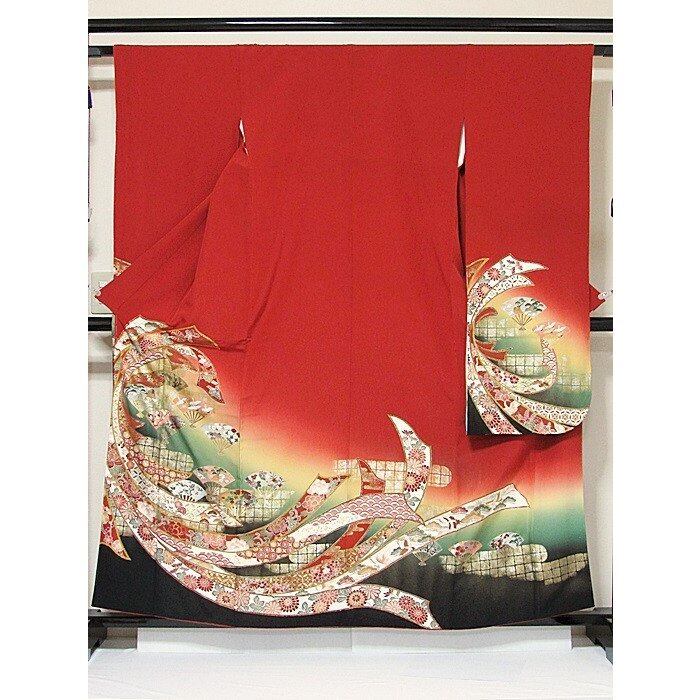 振袖 幾久重袖 未使用 束ね熨斗 緋色 160cm- 振袖 幾久重袖 未使用 束ね熨斗 緋色 160cm-