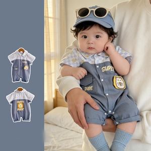 【BABY】カラーバリグレーロンパース