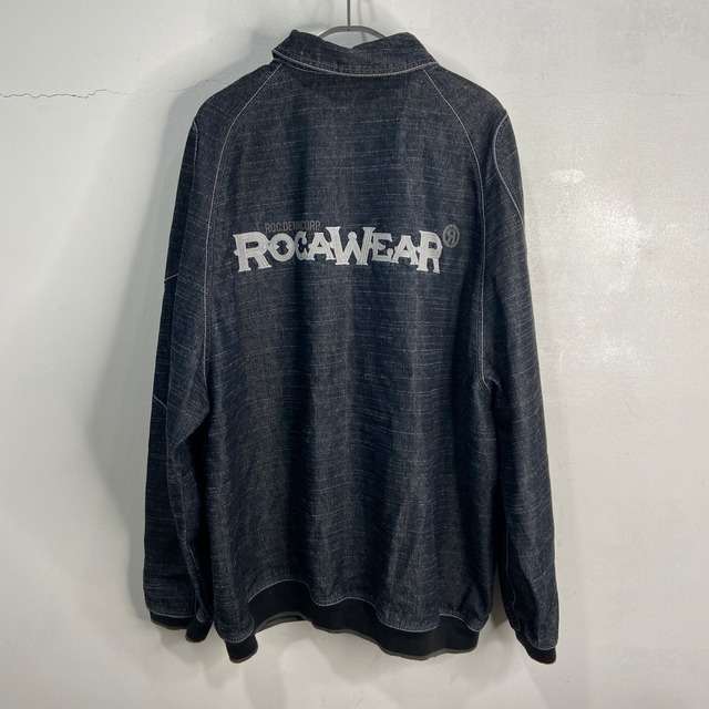 『送料無料』Roca wear ロカウェア　デニムスタジャン　ビッグロゴ　XL エルボパッチ