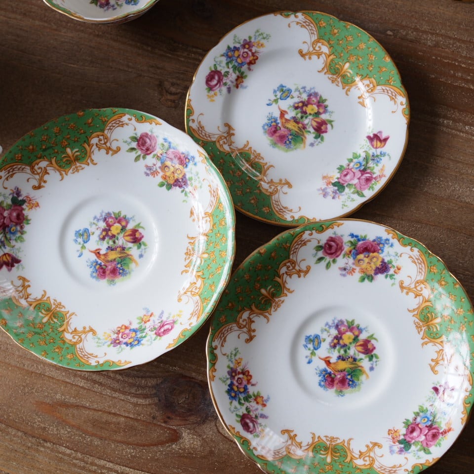 英国パラゴン ロッキンガム グリーン 優雅なティーセット | Antique