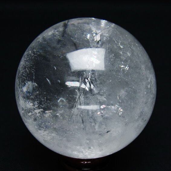 水晶 丸玉 虹入り 59mm スフィア 置物 水晶玉 一点物 151-8737