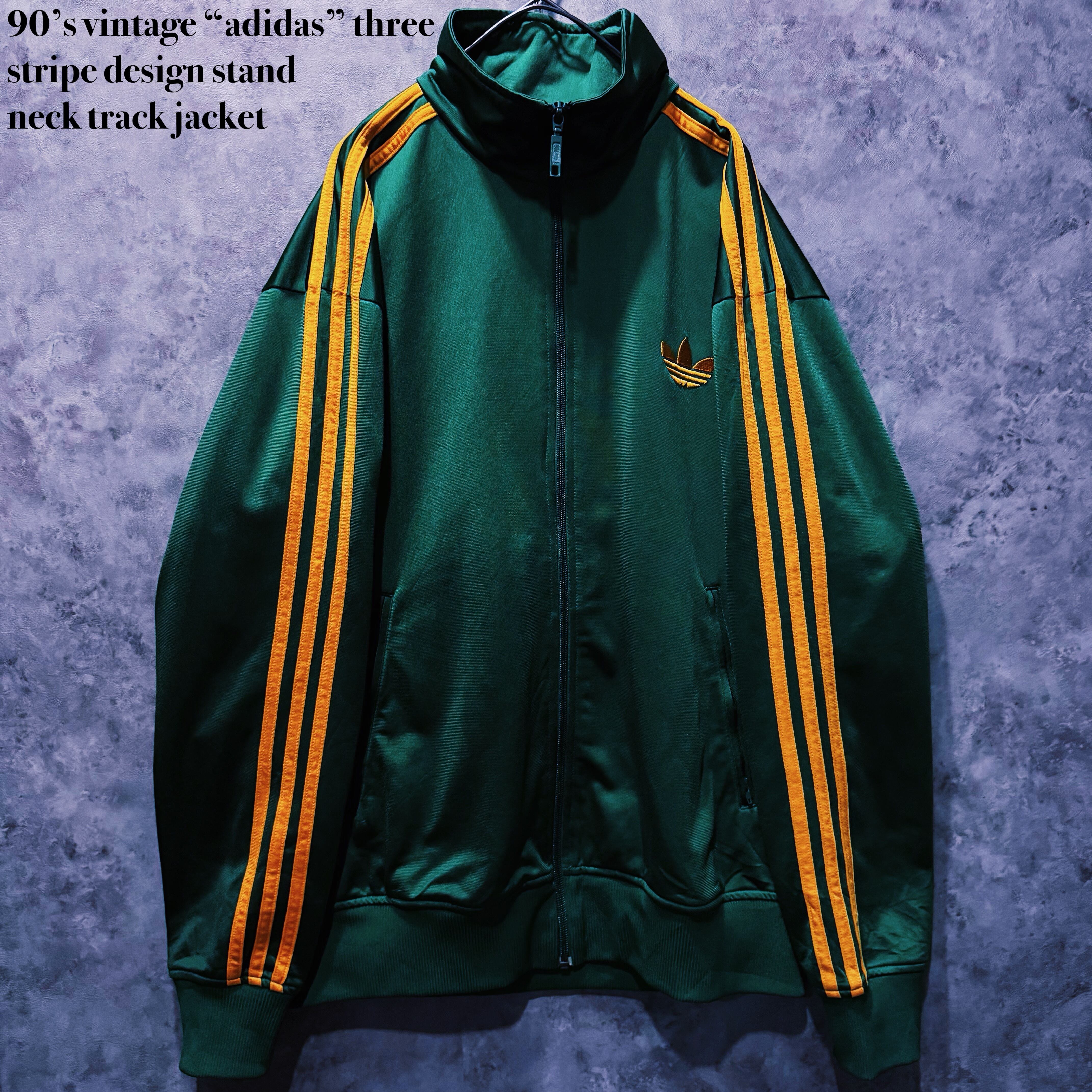 【doppio】90’s vintage “adidas” three stripe design stand neck track jacket