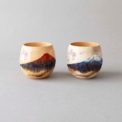 【エッグカップ】赤富士に桜 Egg-shaped cup
