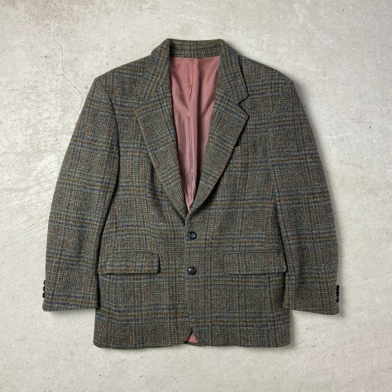 90年代 HARRIS TWEED ハリスツイード ウールテーラードジャケット 