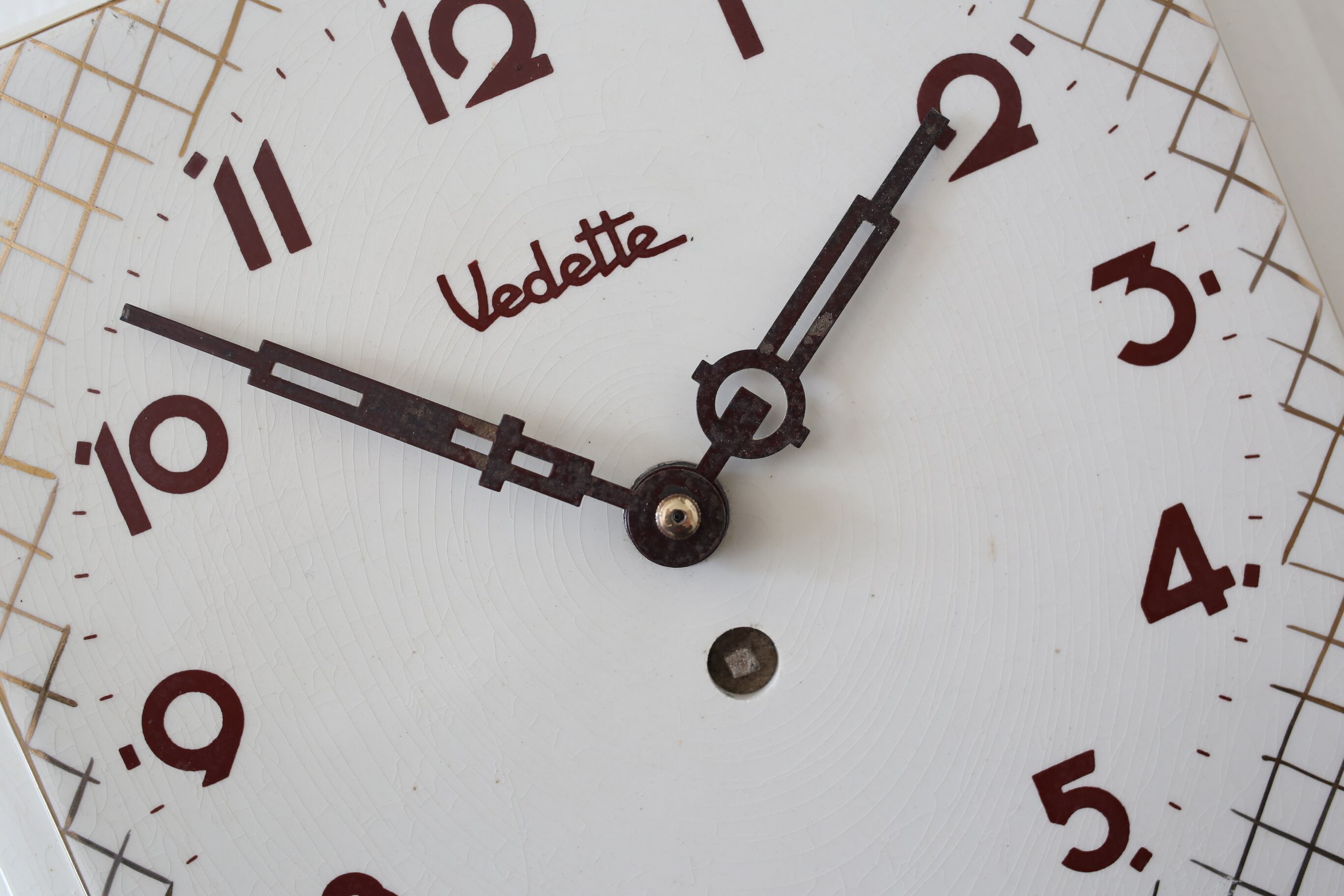 フランス アンティーク ヴィンテージ VEDETTE 陶器 壁掛け時計