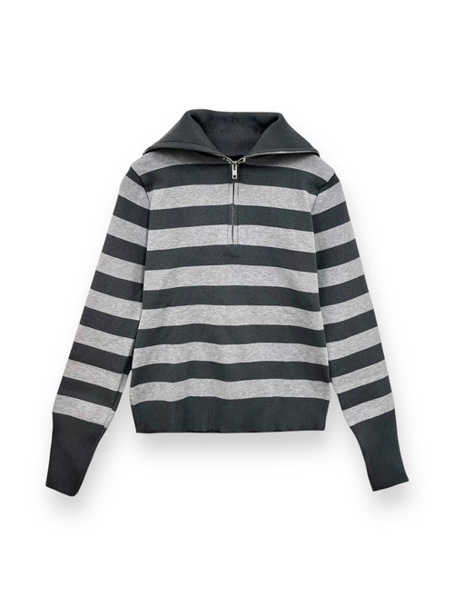 【PLANET STUDIO】border zip up knit